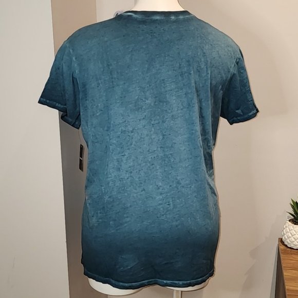 Torrid - Tiger Relaxed Fit Cotton Jersey Destructed Drop Shoulder Tunic in Teal - Picture 6 of 14